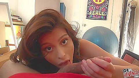 Sexy young brunette take rewardsiothr wallsed by her boyfriend