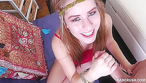 Sexy blonde gets fucked by a huge dildo