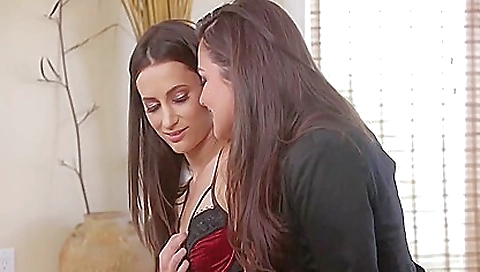 Sexy brunette hair with a huge cock